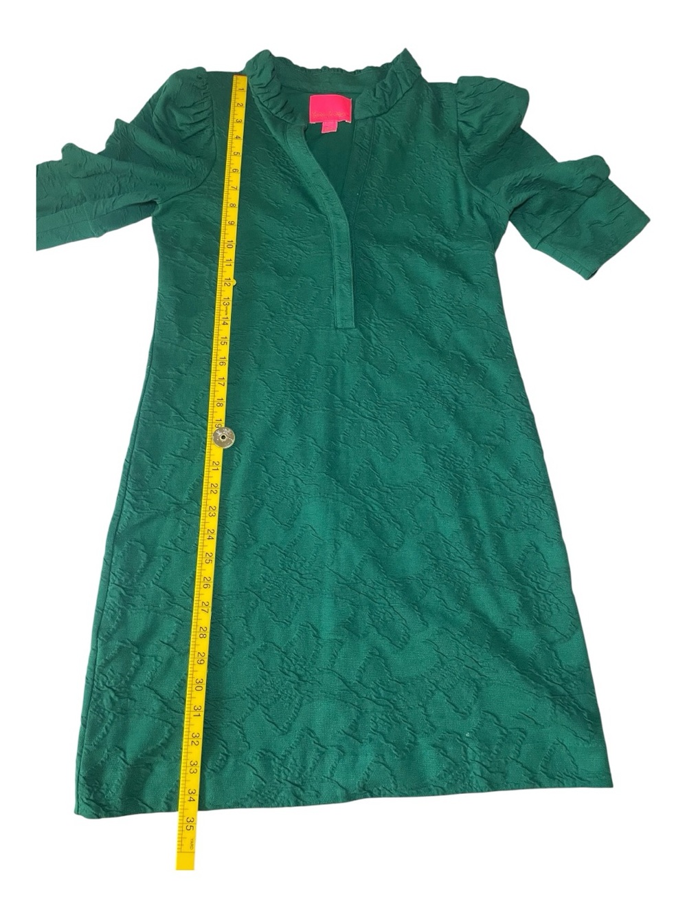 Lilly Pulitzer Elsey Elbow Sleeve Dress Evergreen Jacquard Size M - Picture 6 of 9